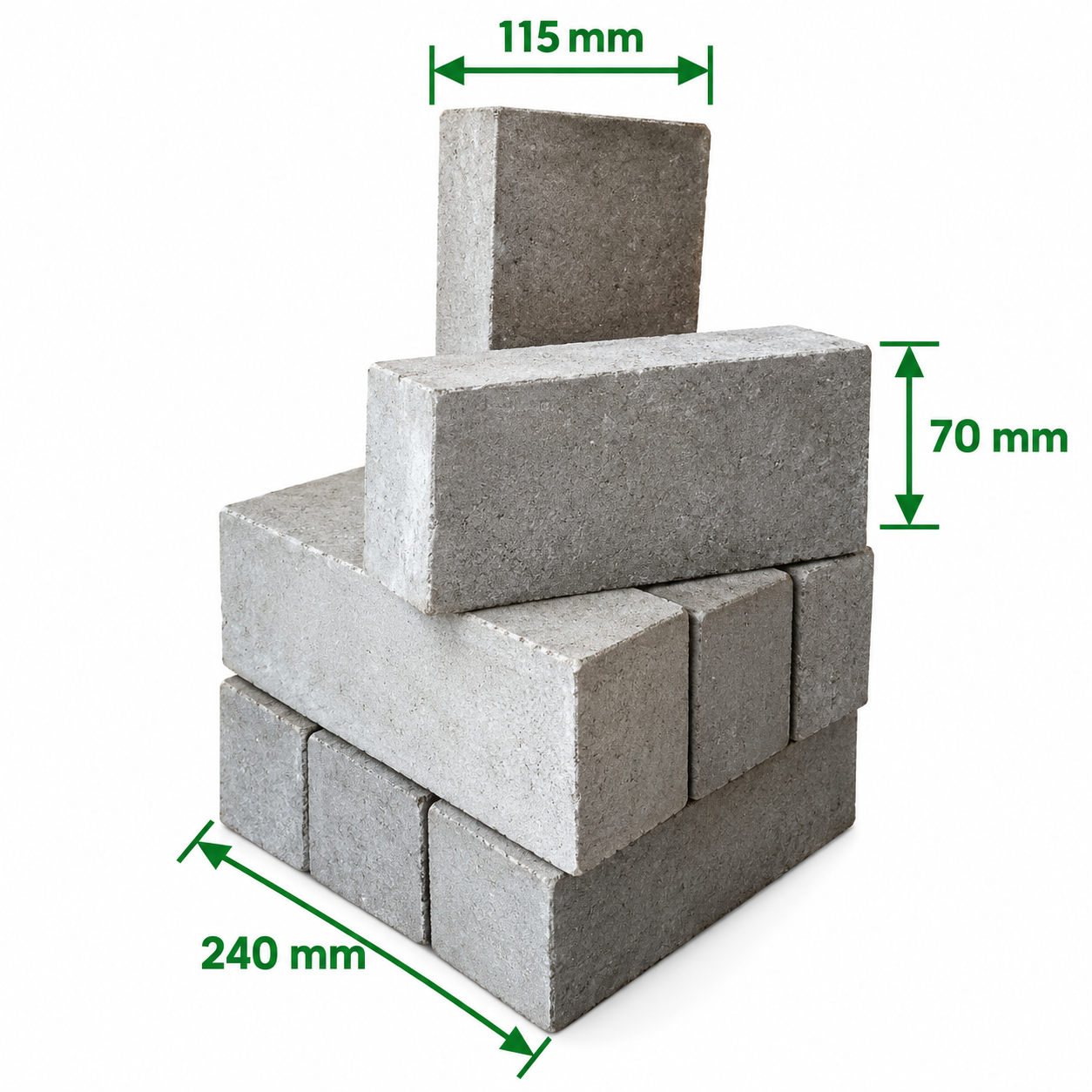 Concrete Solid Brick 240 × 115 × 70 mm Concrete Solid Brick 240x115x70 mm for building construction in Chittagong